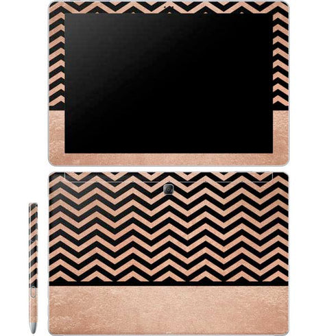 Rose Gold Chevron Split Galaxy Book 12in Skin